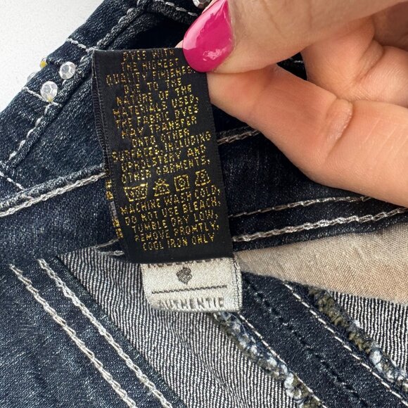 Rocawear‎ Womens Studded Letter R Dark Wash Denim Skinny Jeans Size 3 - Picture 10 of 10